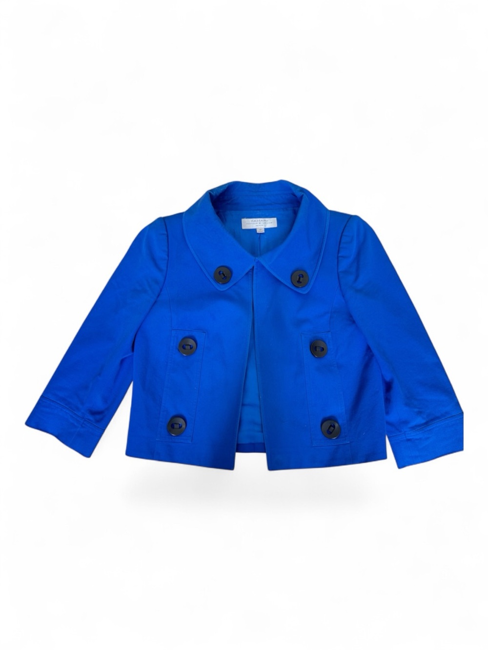 Tahari Royal Blue Crop Jacket, 4P